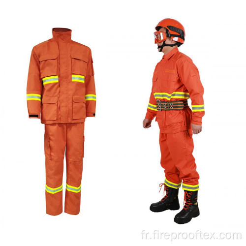Costumes de feu de forêt en tissu aramide ignifuge orange